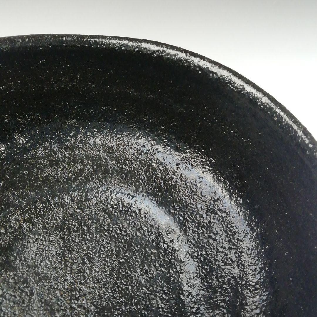 Ｔ５２２　茶碗　『黒楽　平茶碗』『平安　青嵐』　共箱　抹茶碗　茶道具