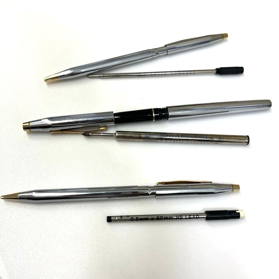 【3本セット】クロス　ボールペン&シャープペンシル&サインペン　ケース付き