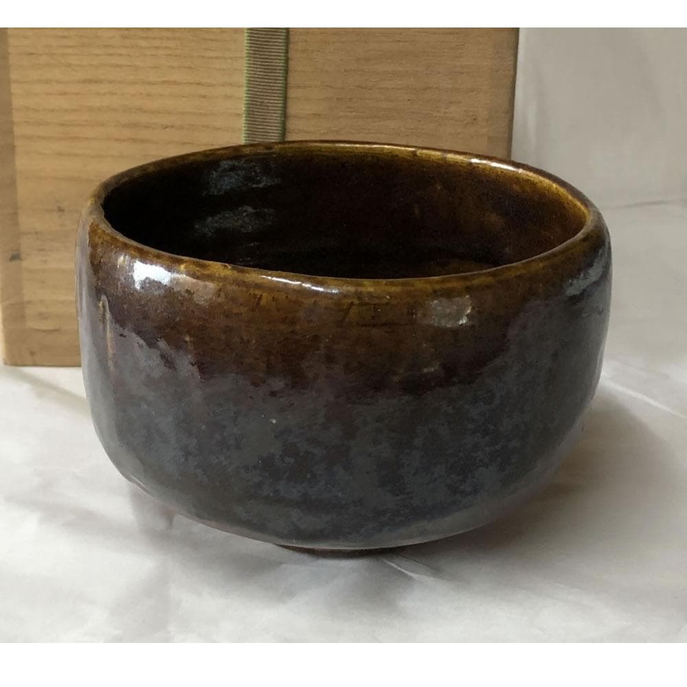 w085 大樋焼 抹茶碗 合わせ箱 茶碗 茶道具