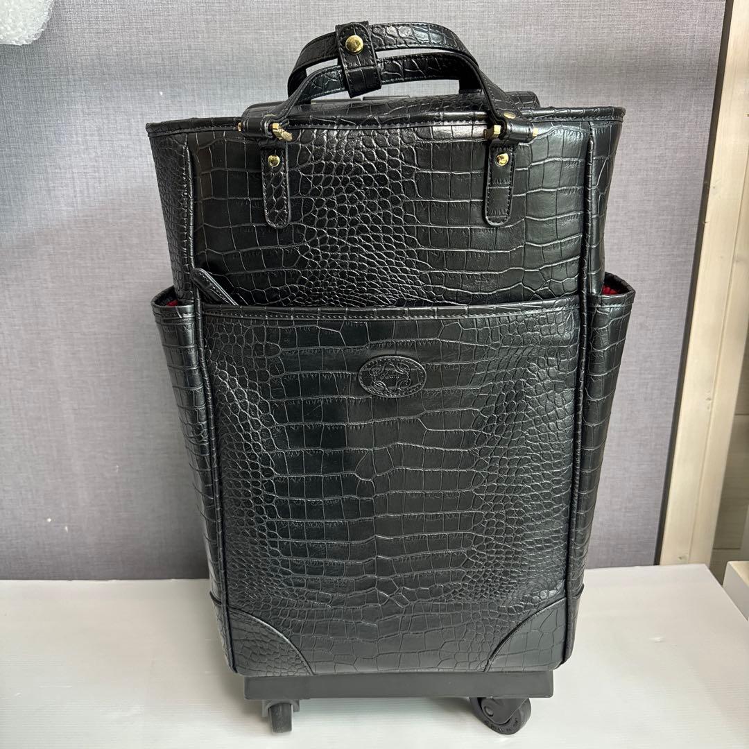 SWANY スワニー キャリー クロコ型押し 黒 ４輪 Lサイズ