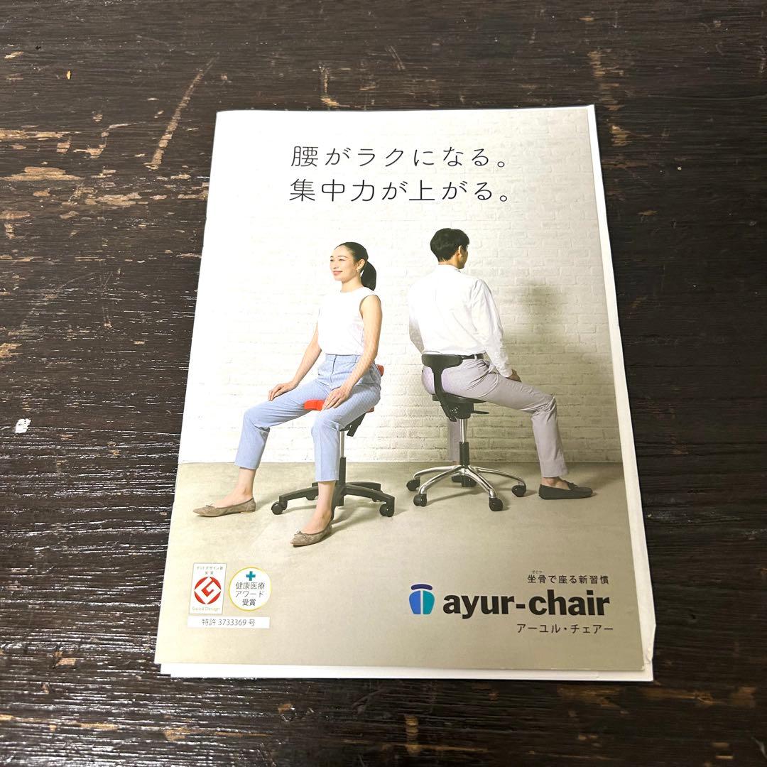 【美品】アーユルチェア メディカルシート 座椅子タイプ ブラック 骨盤 黒