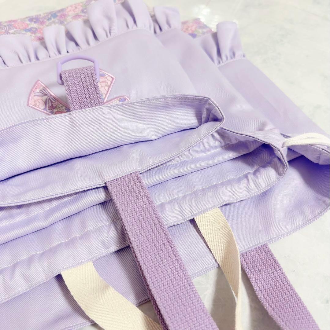 【完成品】 入園　入学　セット　レッスンバッグ　上履き袋　パープル　女の子