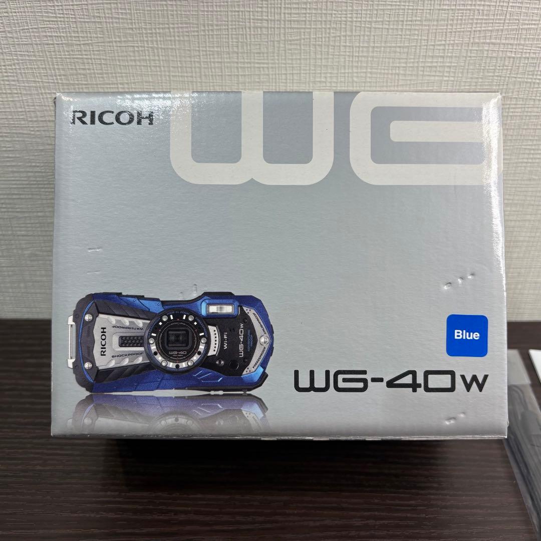 【中古美品】RICOH WG-40w コンパクトデジタルカメラ　青　ブルー