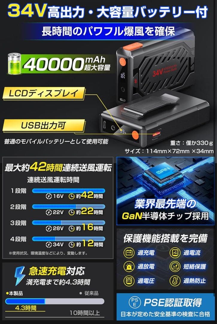 空調服 LLサイズ バッテリー付