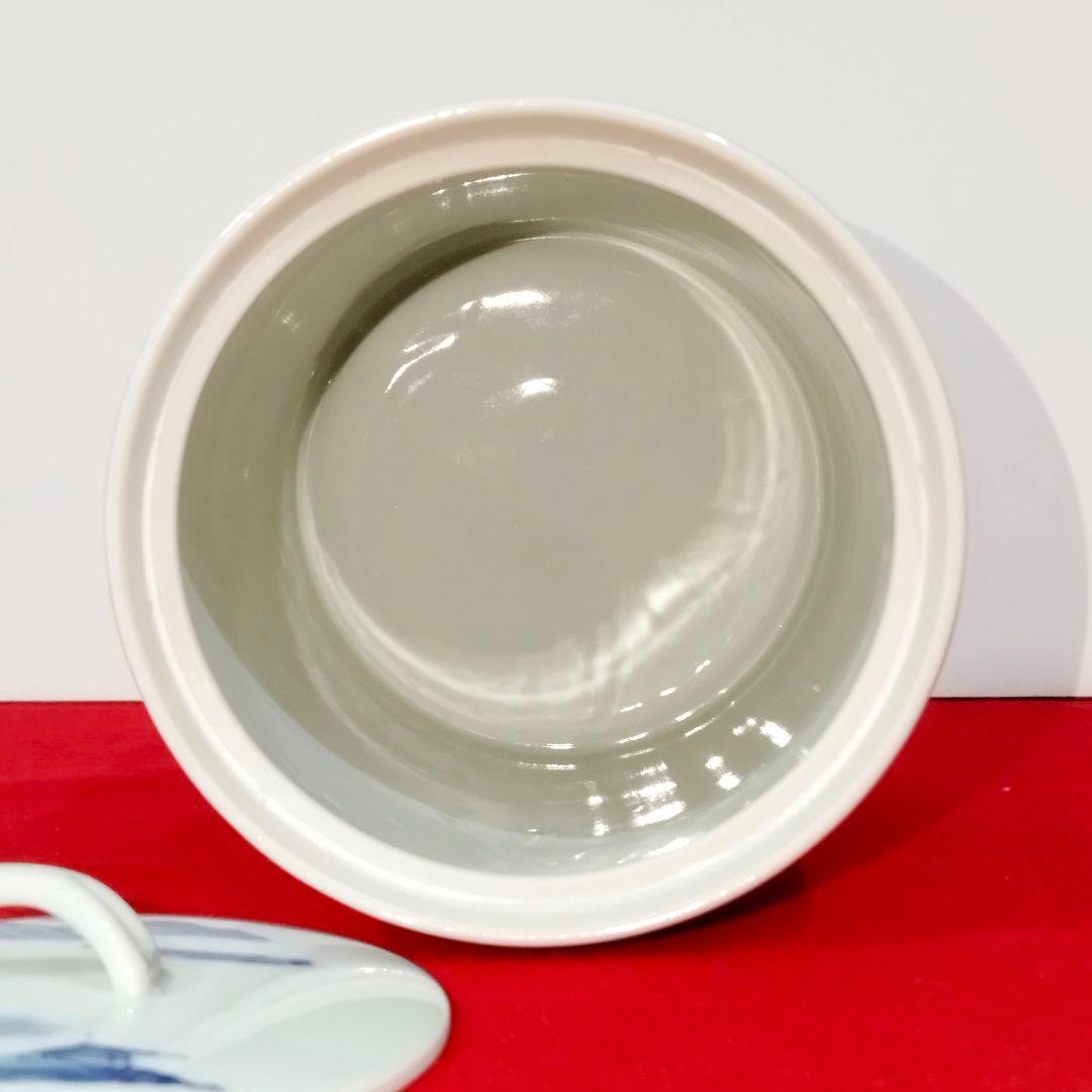 【特売】【美品】正村千馨造 染付山水水指 共箱・共布 ～格調高い山水景を愉しむ～