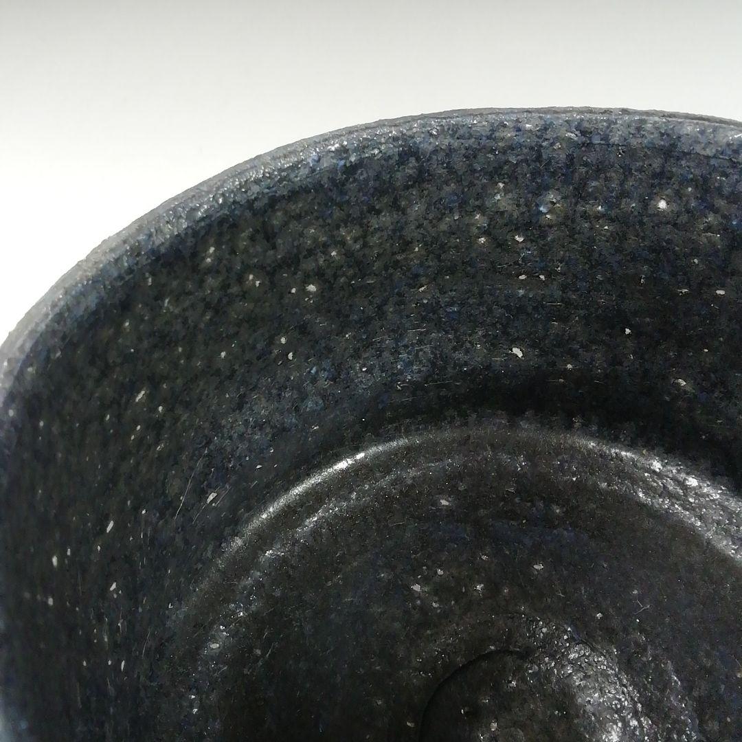 Ｗ３９４　茶碗　『黒釉　茶碗』『小川欣二 作』　共箱　抹茶碗　茶道具