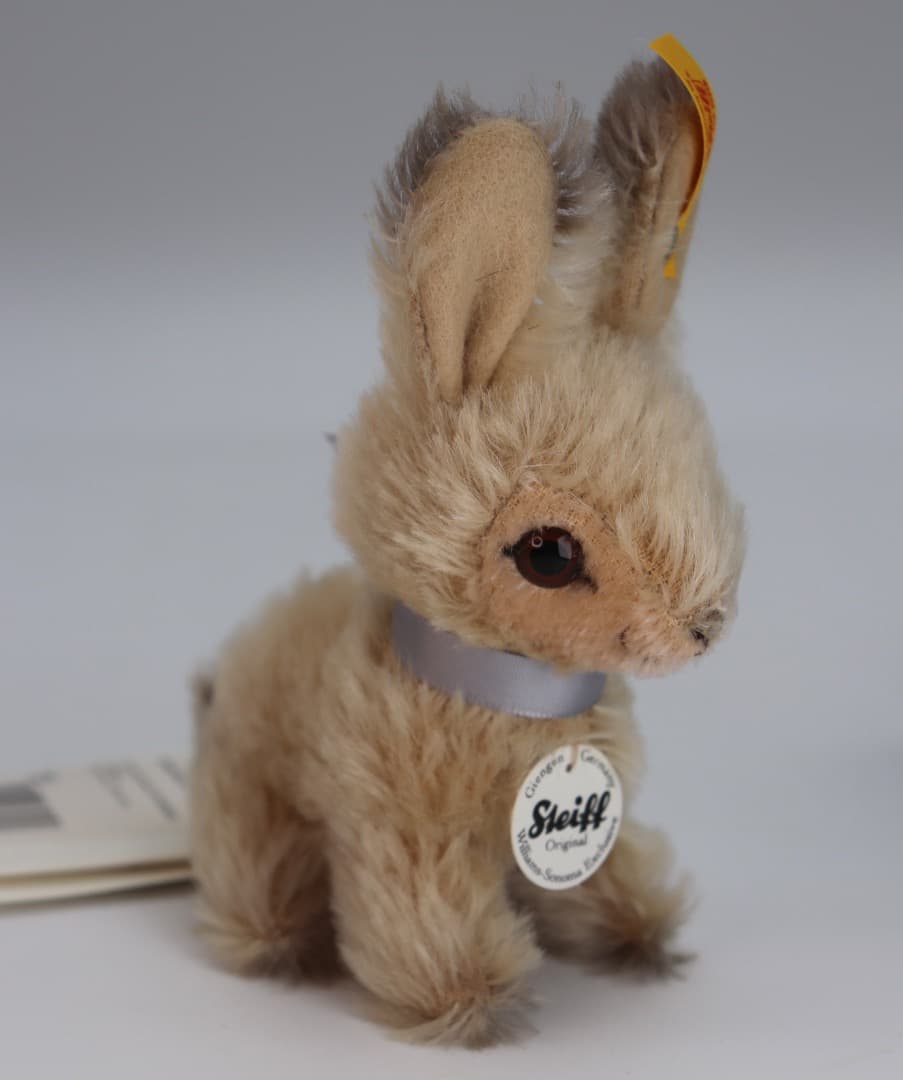 Steiff Hase 10cm ベージュウの小さなウサギ リボン付き