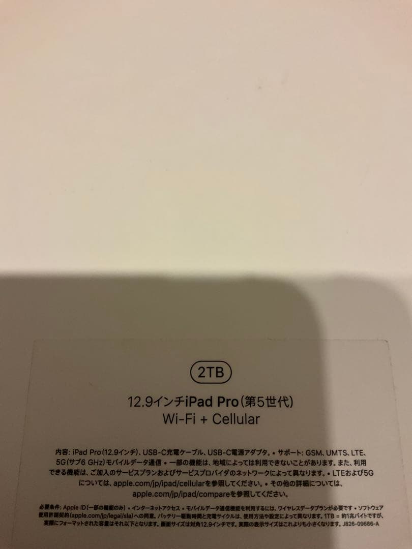 超美品　Apple iPad Pro 第5世代 2T wi-hi セルラーモデル