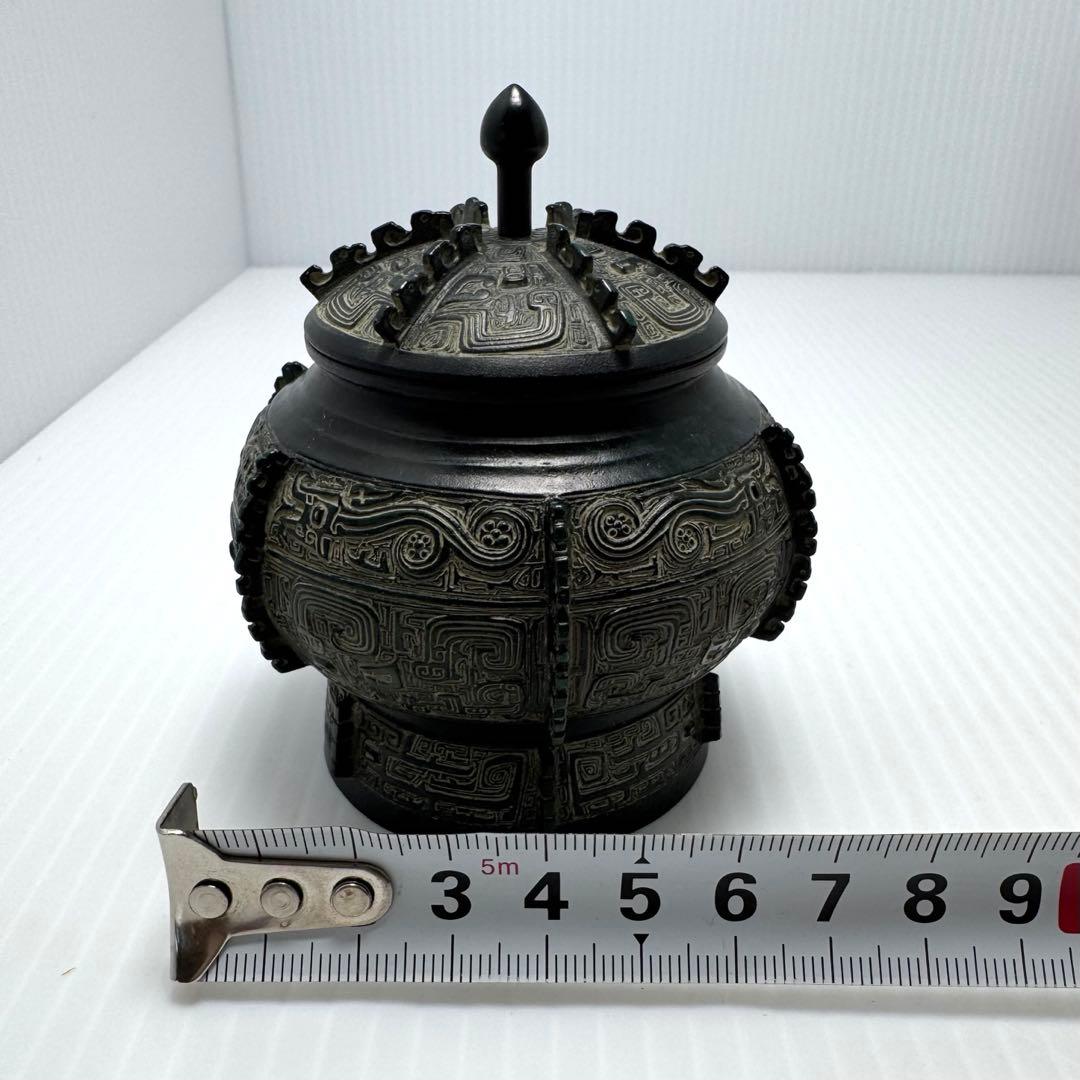2点セット 未使用 鋳銅 有蓋ほう 大角勲 酒器 置物 レプリカ 共箱 説明書