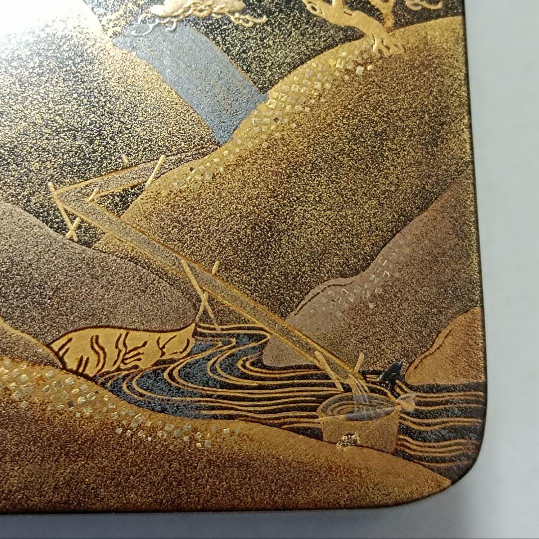 山水蒔絵香箱 細密工芸 超絶技巧 桐箱付