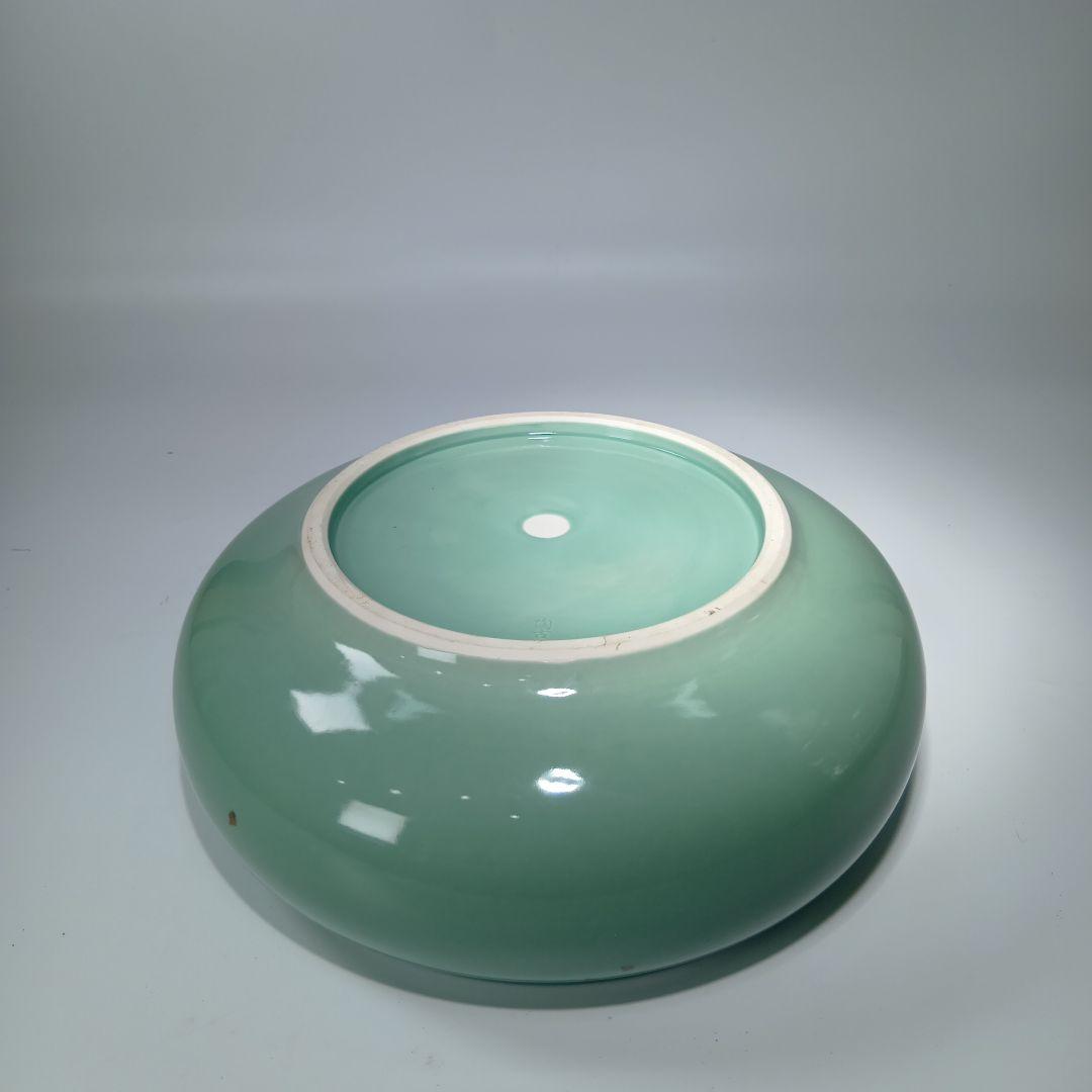 茶道具　飛青磁平水指　(陶古)造　紙箱
